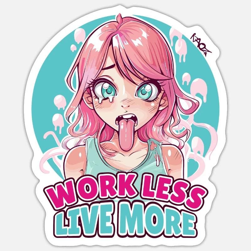 Travailler moins, vivre plus - Sticker taille S (10 x 10 cm) - blanc mat