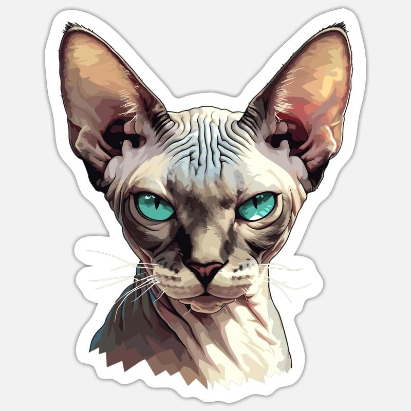 Sphynx Kitten Sphynx Cat - Sticker size S (10 x 10 cm) - white matte