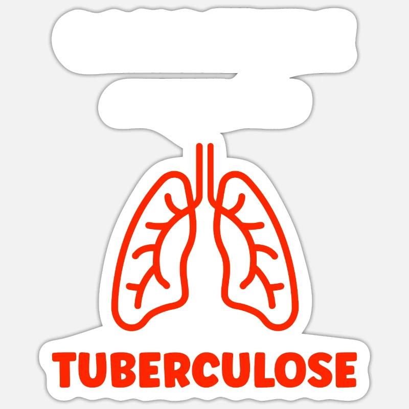 Sensibilisation à la tuberculose - Sticker taille S (10 x 10 cm) - blanc mat