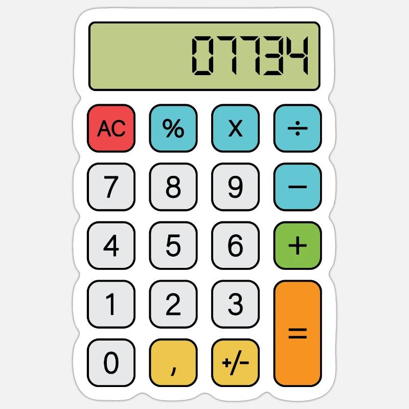 Hello Calculator Sticker size S (10 x 10 cm)