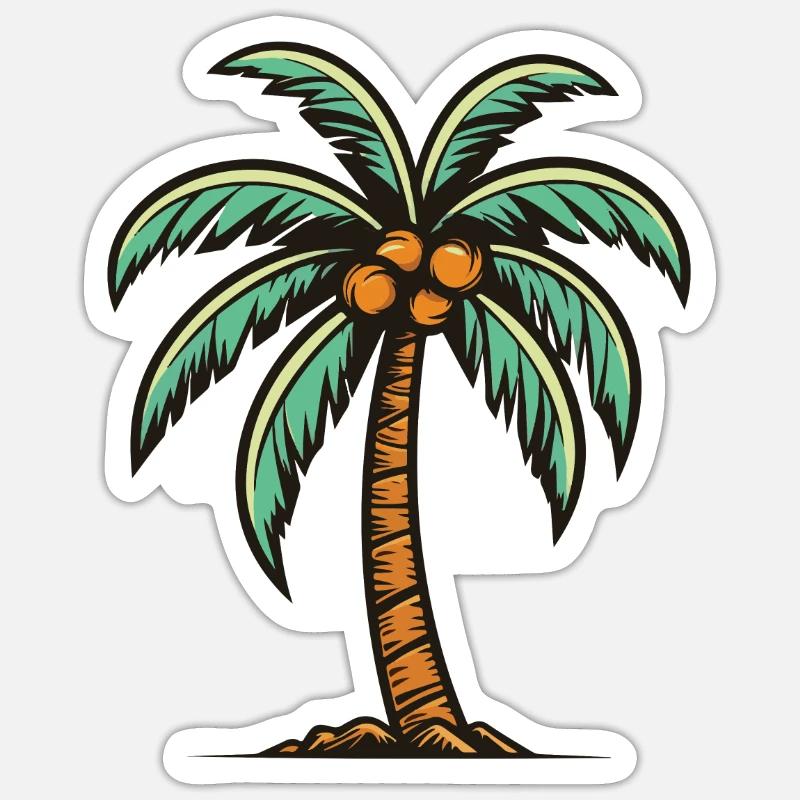 Icône de palmier - Sticker taille S (10 x 10 cm) - blanc mat