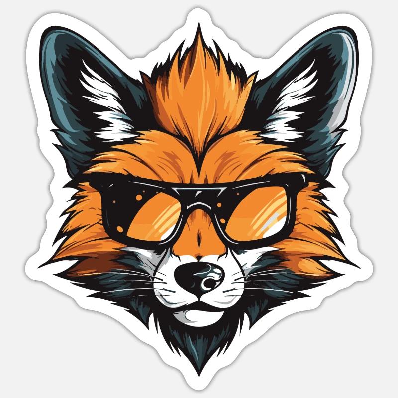 Fox Head Cool Sticker size S (10 x 10 cm)