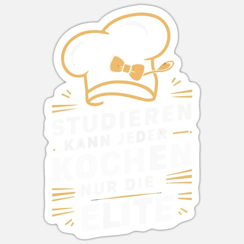 Chef cuisinier - Sticker taille S (10 x 10 cm) - blanc mat