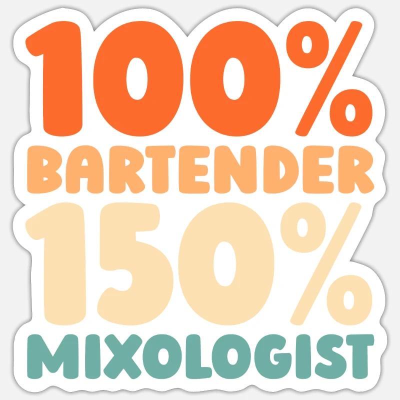 Barkeeper Bartender - Sticker size S (10 x 10 cm) - white matte