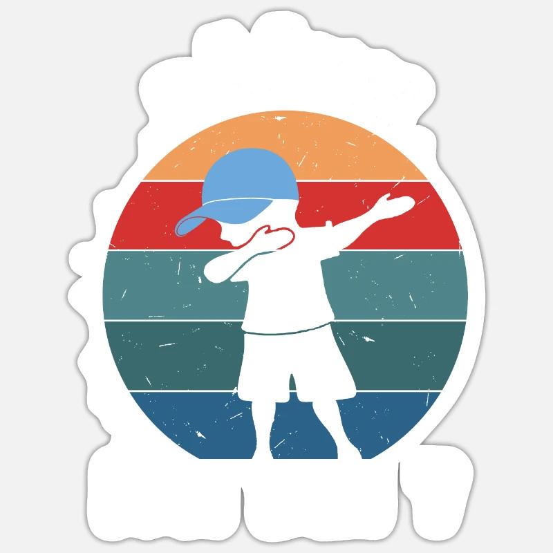 BÄÄM - DAB Tanz zum 7. Geburtstag - Sticker Größe S (10 x 10 cm) - Mattweiß
