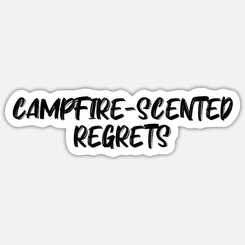Camping - Regrets parfumés au feu de camp Sticker taille S (10 x 10 cm)