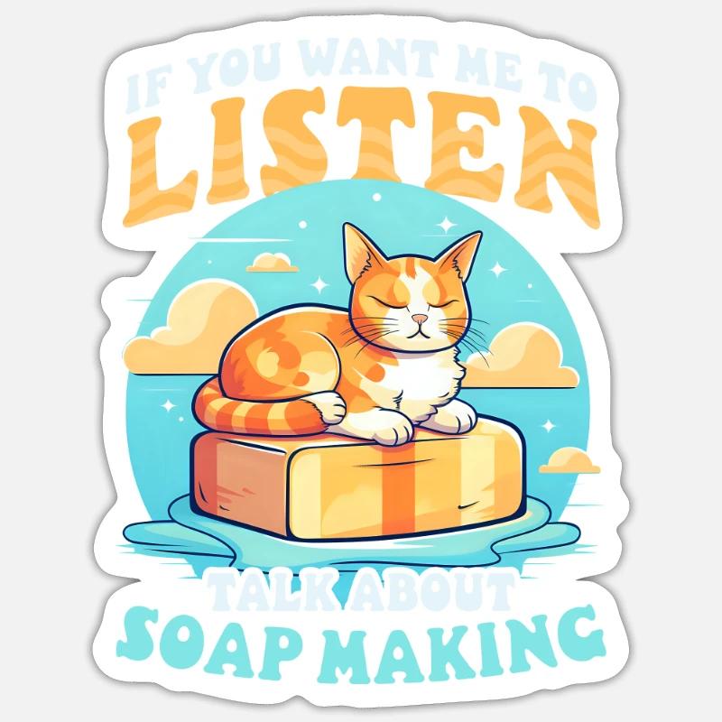 Sæbefremstilling Vil have mig Lyt Snak Sæbefremstilling - Sticker størrelse S (10 x 10 cm) - mat hvid