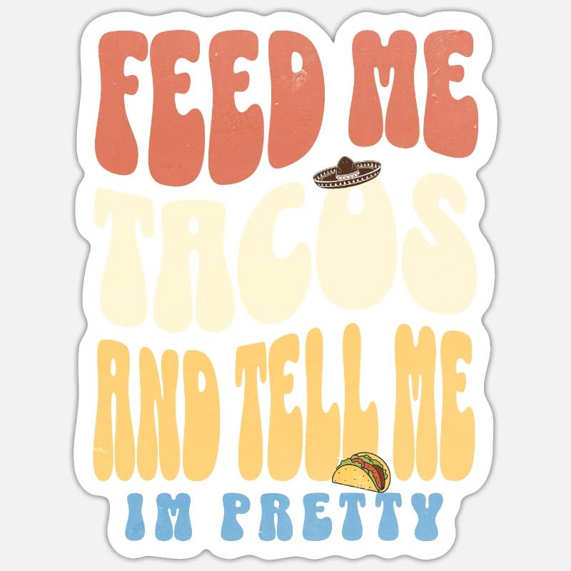 Tacos - Sticker taille S (10 x 10 cm) - blanc mat