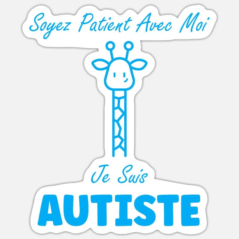 sensibilisation à l'autisme autiste - Sticker taille S (10 x 10 cm) - blanc mat