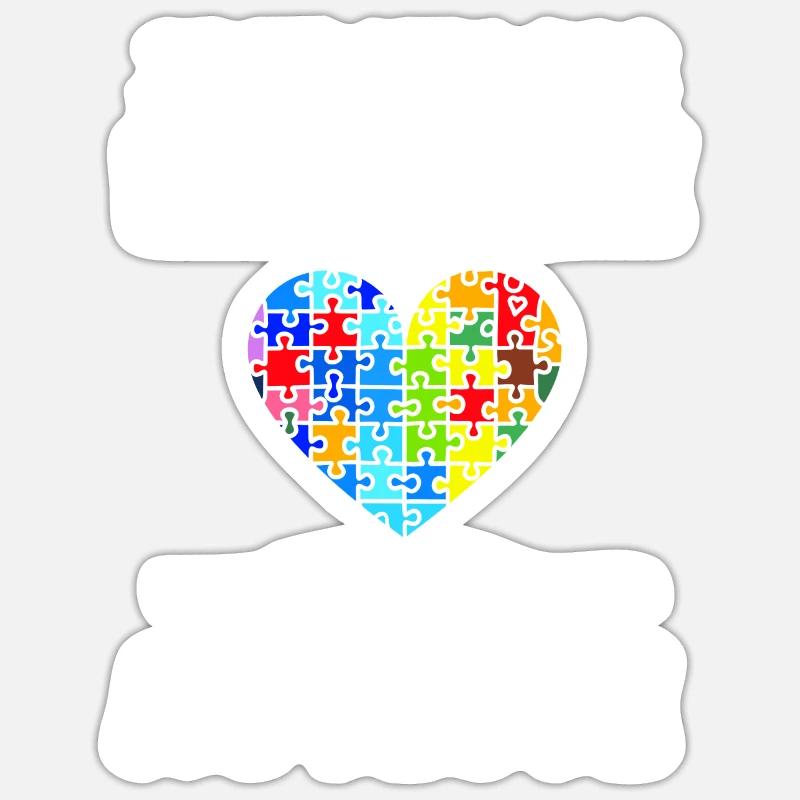 sensibilisation a l'autisme autiste - Sticker taille S (10 x 10 cm) - blanc mat