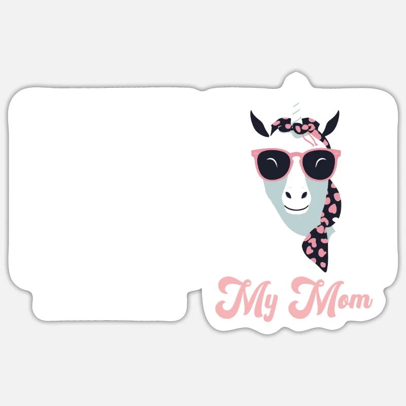 Lustiger Mutter Vergleich Einhorn Mama Design - Sticker Größe S (10 x 10 cm) - Mattweiß
