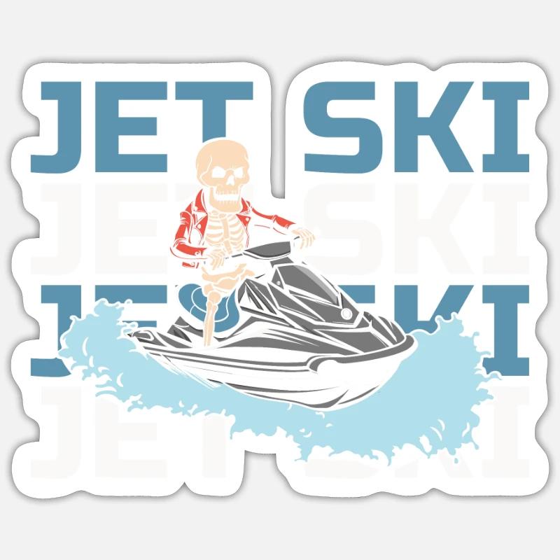 Jet Ski - Sticker Größe S (10 x 10 cm) - Mattweiß