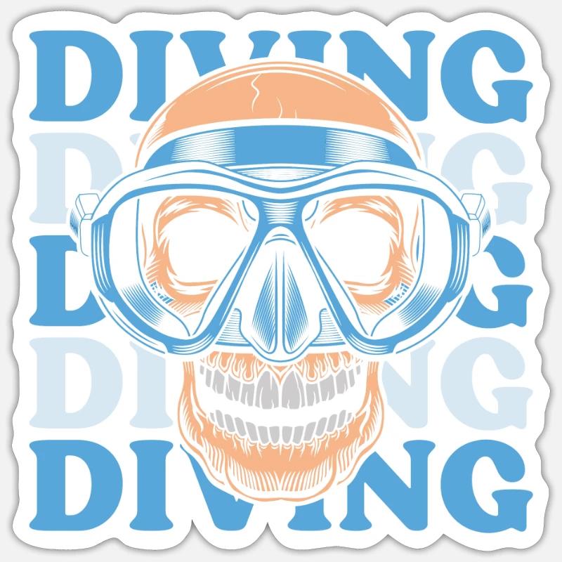 Diving Divers - Sticker size S (10 x 10 cm) - white matte