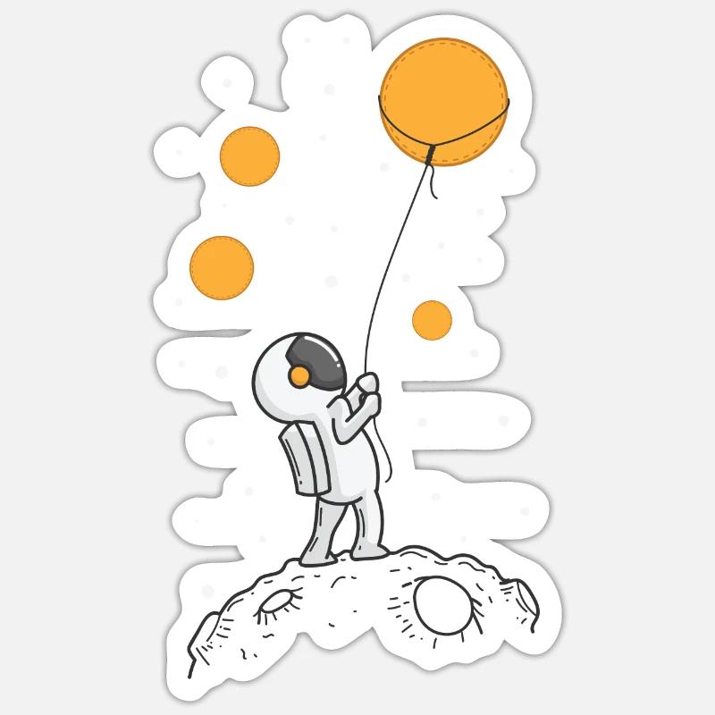 Astronaut in distant space - Sticker size S (10 x 10 cm) - white matte
