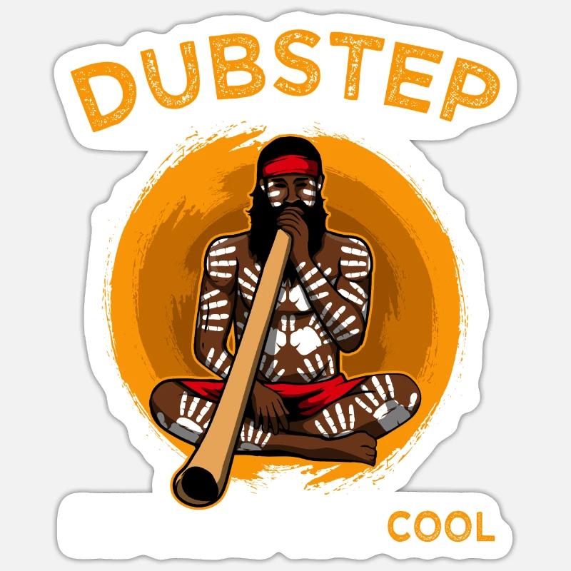 Dubstep It Was Cool Aboriginal Didgeridoo Sticker size S (10 x 10 cm)