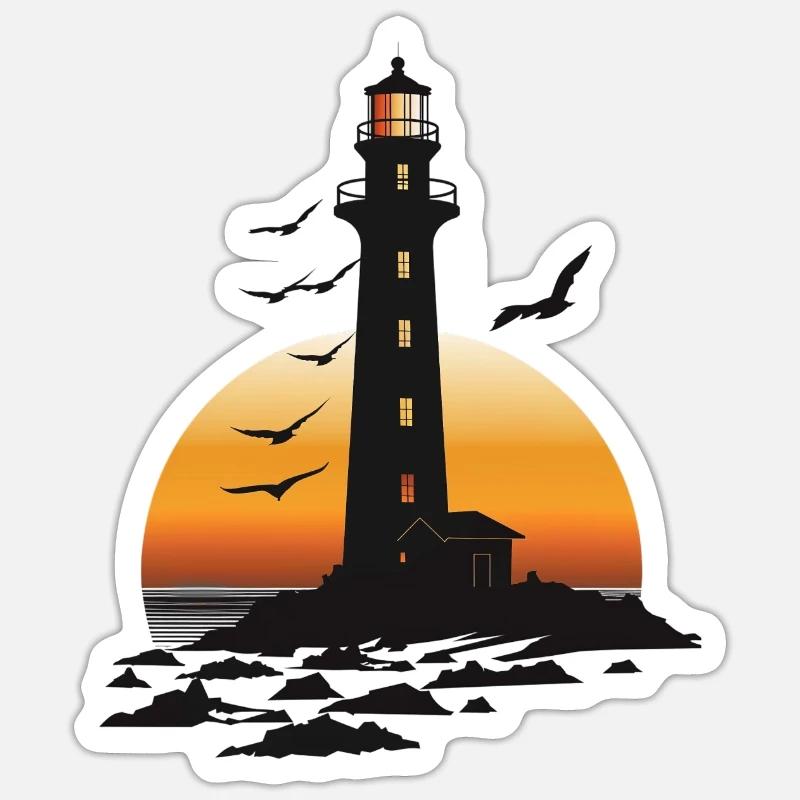 Phare - Sticker taille S (10 x 10 cm) - blanc mat