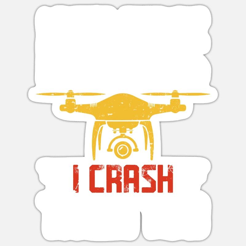 Drone - Sticker taille S (10 x 10 cm) - blanc mat