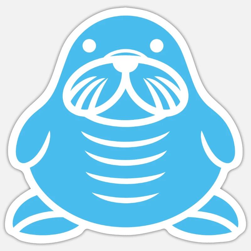 Walross - Sticker Größe S (10 x 10 cm) - Mattweiß