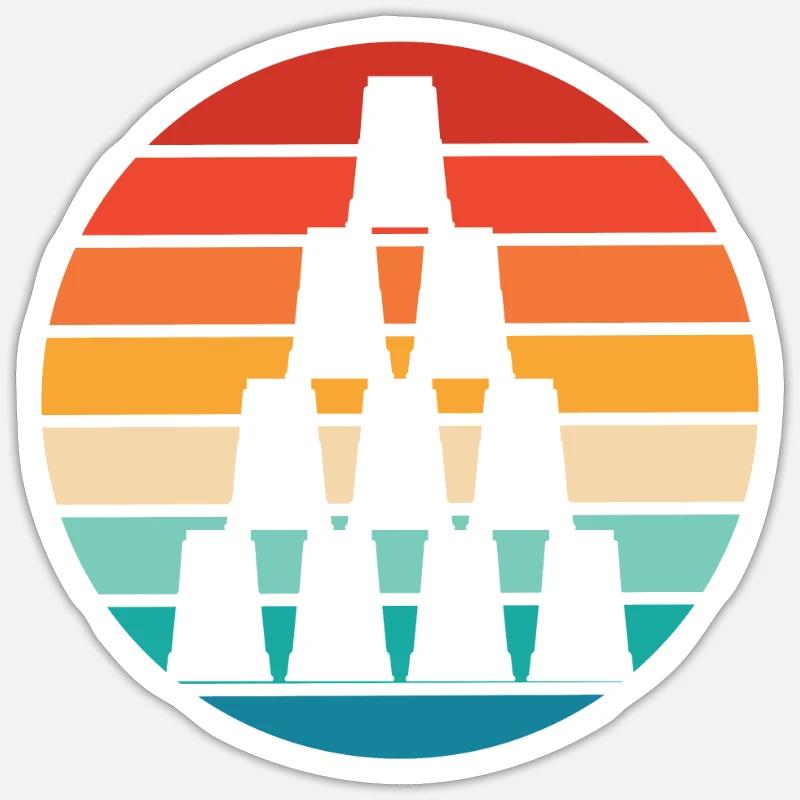 Stack Pyramide Sport Speed Cup Stacker Stacking Sticker Größe S (10 x 10 cm)