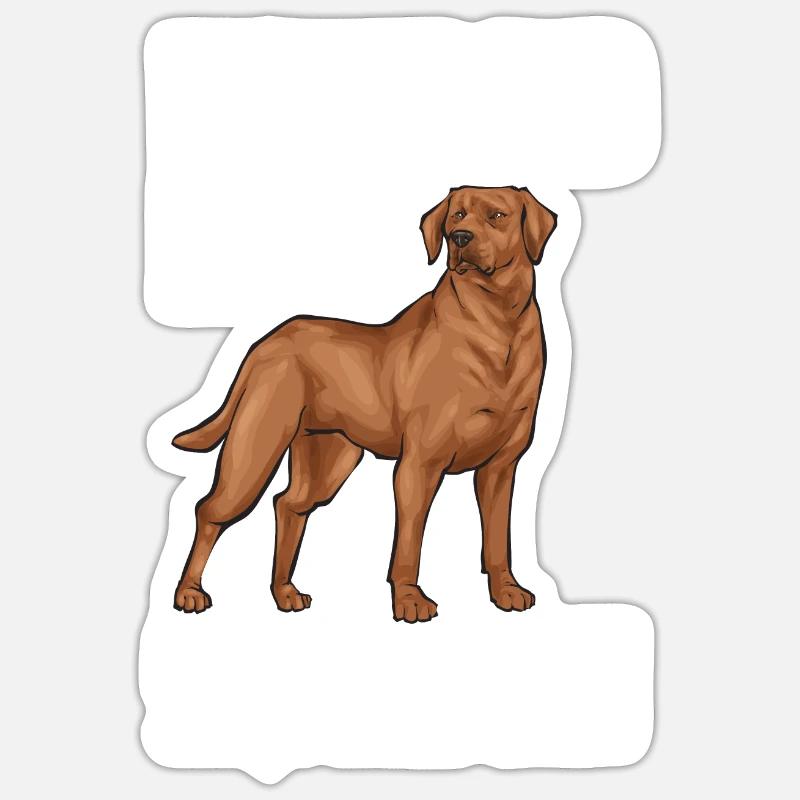 Fuchsroter Labrador Retriever Fox Red Labrador - Sticker Größe S (10 x 10 cm) - Mattweiß