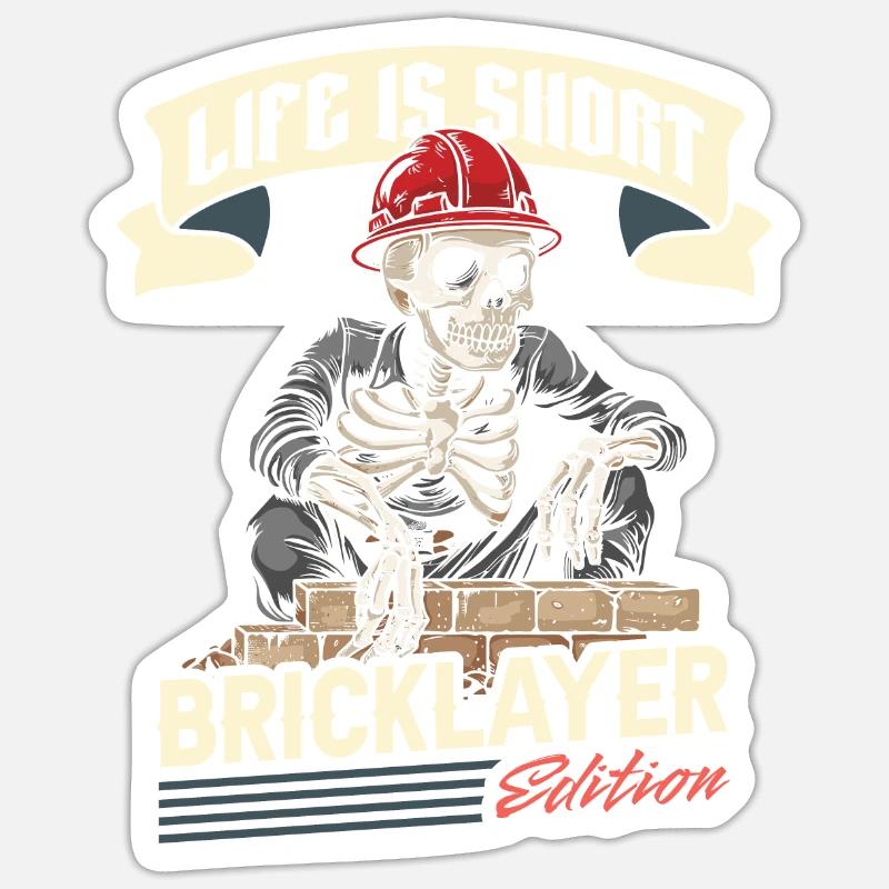 Maçon - Sticker taille S (10 x 10 cm) - blanc mat