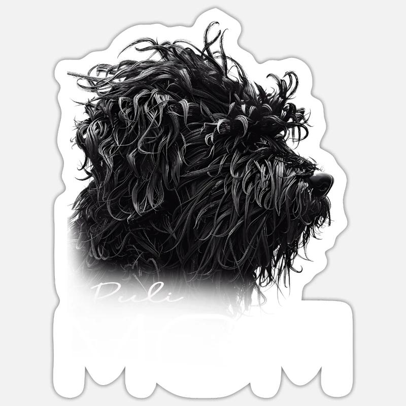 Puli Mama - Sticker taille S (10 x 10 cm) - blanc mat