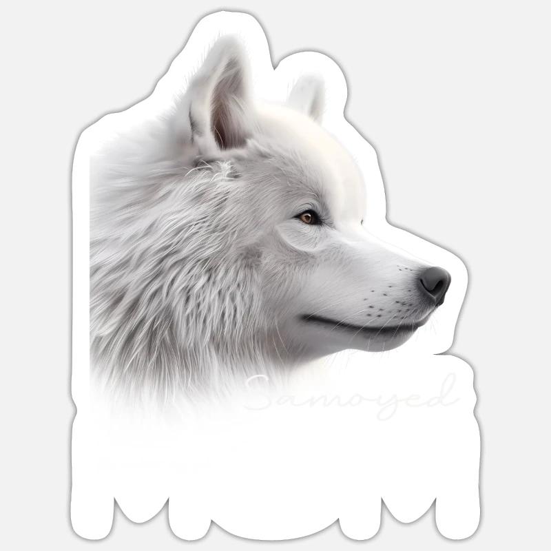 Samoyed Mama - Sticker Größe S (10 x 10 cm) - Mattweiß
