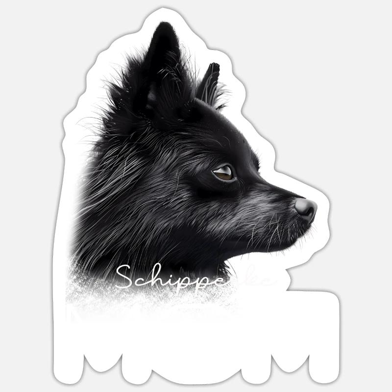 Schipperke Mama - Sticker Größe S (10 x 10 cm) - Mattweiß