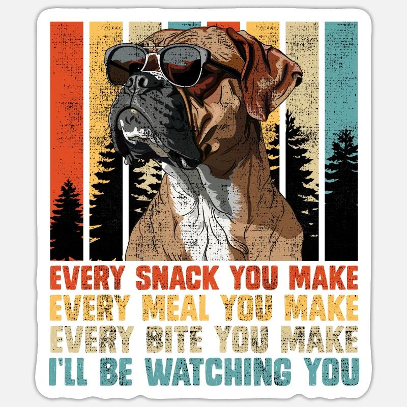 Boxer allemand CHAQUE COLLATION QUE VOUS PRÉPAREZ EN VOUS REGARDANT Sticker taille S (10 x 10 cm)