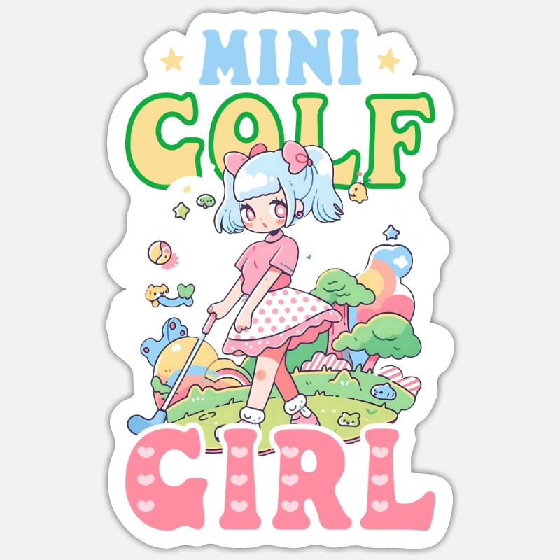 Golf-Mädchen Sticker Größe S (10 x 10 cm)
