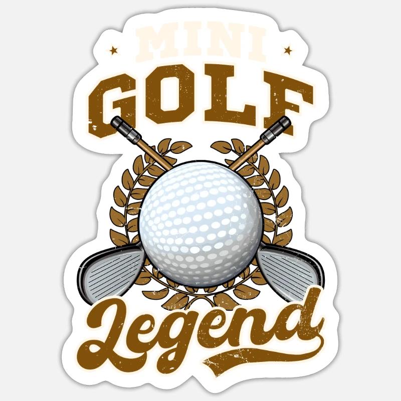 Légende du minigolf - Sticker taille S (10 x 10 cm) - blanc mat