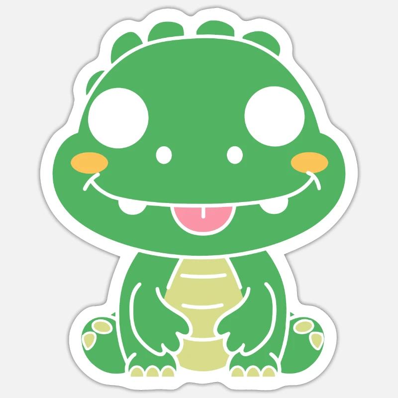 Krokodil - Sticker Größe S (10 x 10 cm) - Mattweiß