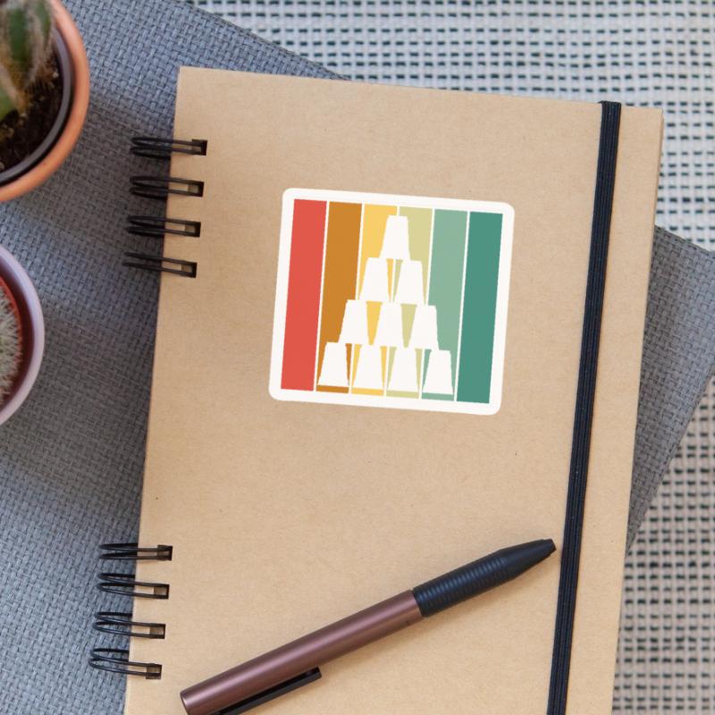 Stack Pyramide Sport Speed Cup Stacker Stacking Sticker Größe S (10 x 10 cm)