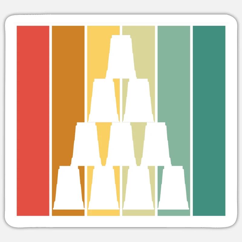 Stack Pyramide Sport Speed Cup Stacker Stacking Sticker Größe S (10 x 10 cm)