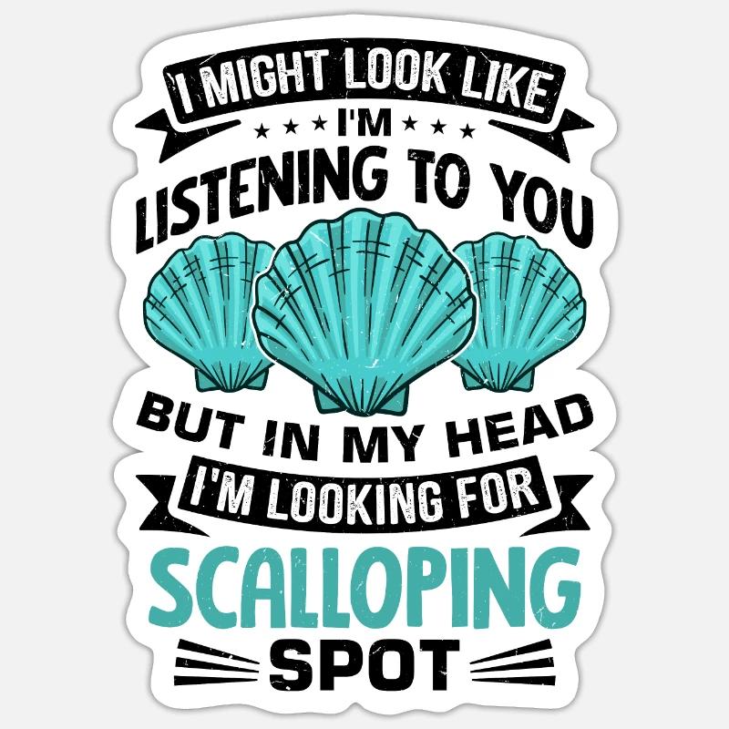 Seashell Shell Collector Scallop Sticker size S (10 x 10 cm)