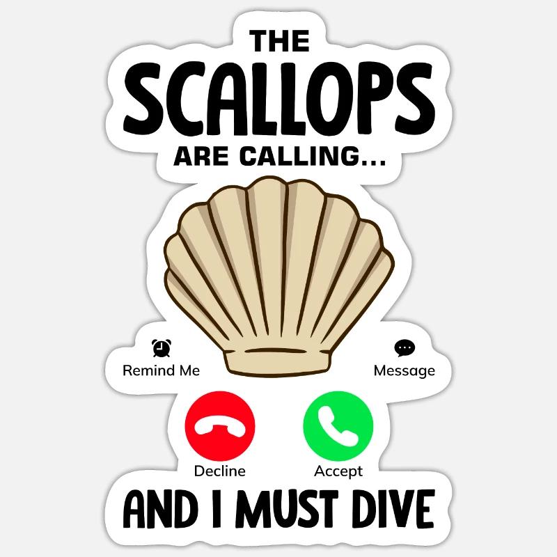 Seashell Shell Collector Scallop Sticker size S (10 x 10 cm)