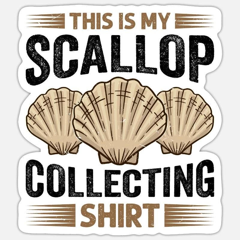 Seashell Shell Collector Scallop Sticker size S (10 x 10 cm)