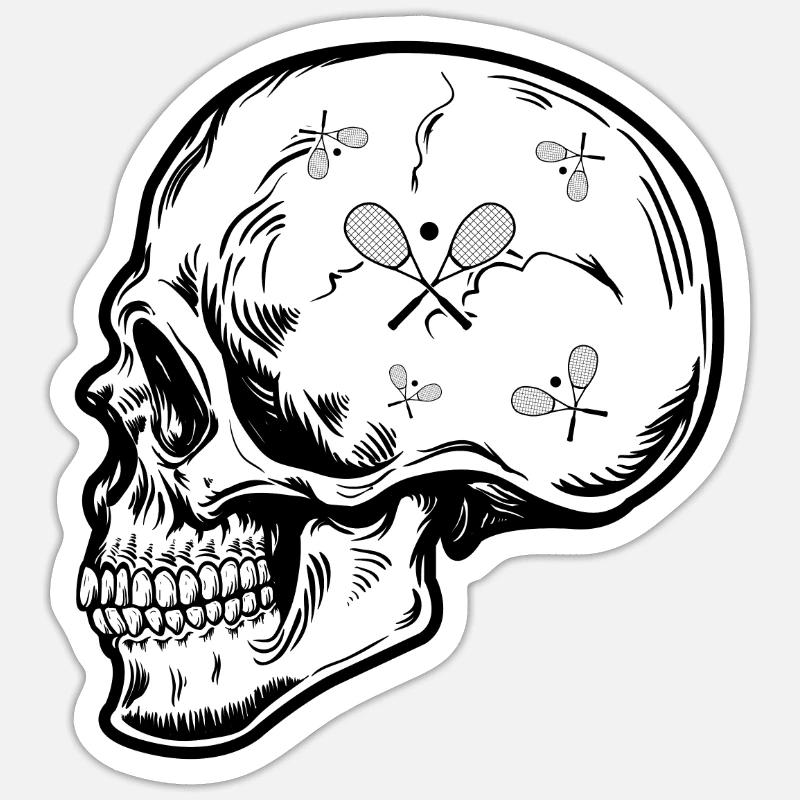 Funny Squash Head - Sticker Größe S (10 x 10 cm) - Mattweiß