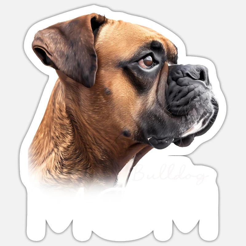 Maman bouledogue Sticker taille S (10 x 10 cm)