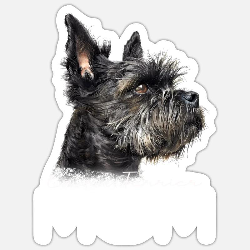 Maman Cairn Terrier - Sticker taille S (10 x 10 cm) - blanc mat