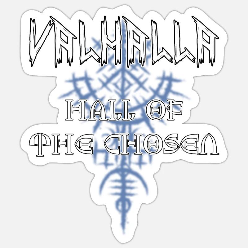 Valhalla - Salle des élus - Sticker taille S (10 x 10 cm) - blanc mat