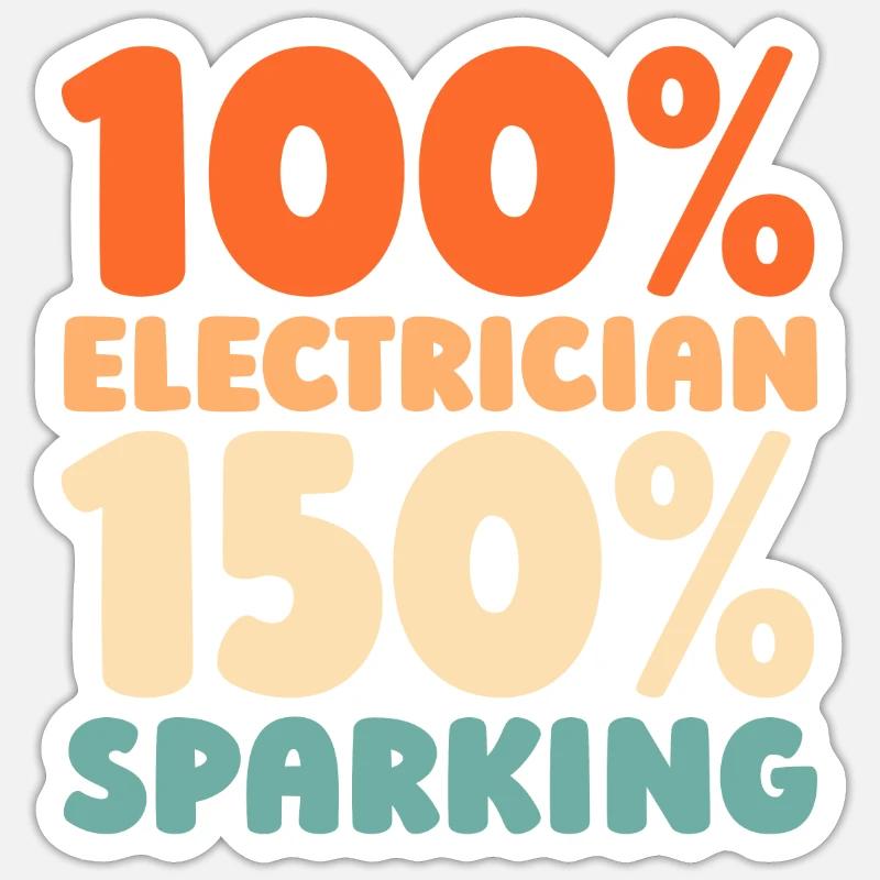 Electrician, Electronics Technician - Sticker size S (10 x 10 cm) - white matte