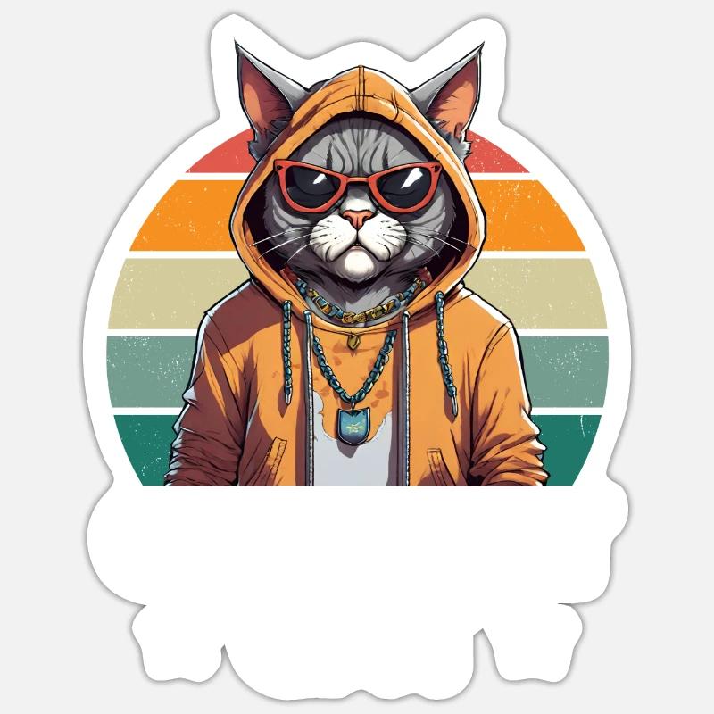 Le chat le plus cool Sticker taille S (10 x 10 cm)