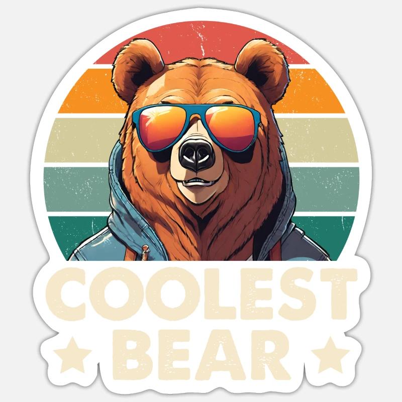 L’ours le plus cool Sticker taille S (10 x 10 cm)
