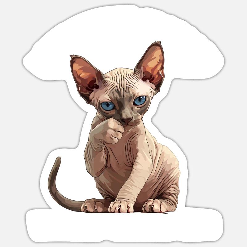 Sphynx Kitten Sphynx Cat - Sticker size S (10 x 10 cm) - white matte