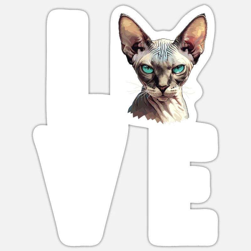 Sphynx Kitten Sphynx Cat - Sticker size S (10 x 10 cm) - white matte