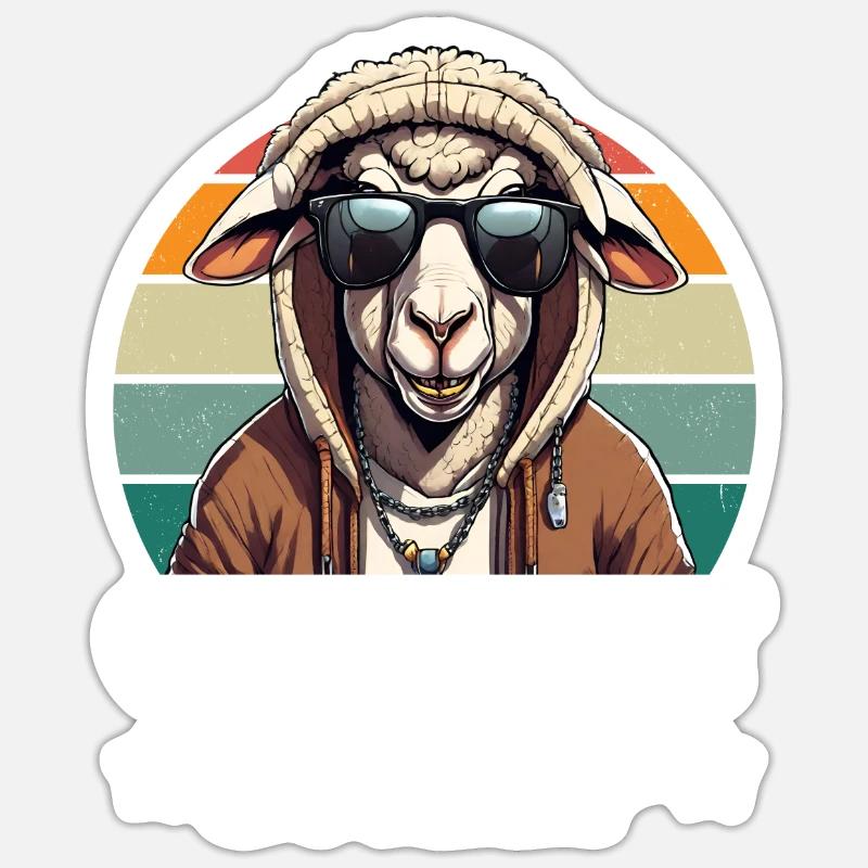 Coolest Sheep - Sticker size S (10 x 10 cm) - white matte