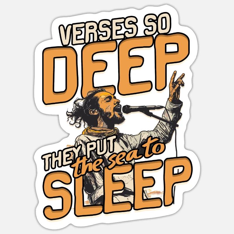 Slam de poésie - Sticker taille S (10 x 10 cm) - blanc mat