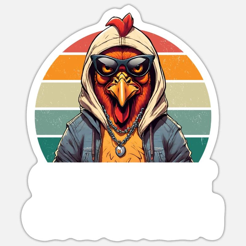 Le poulet le plus cool Sticker taille S (10 x 10 cm)