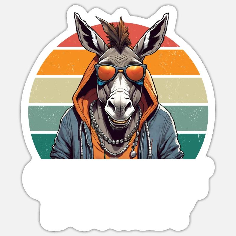 Coolest Donkey - Sticker size S (10 x 10 cm) - white matte